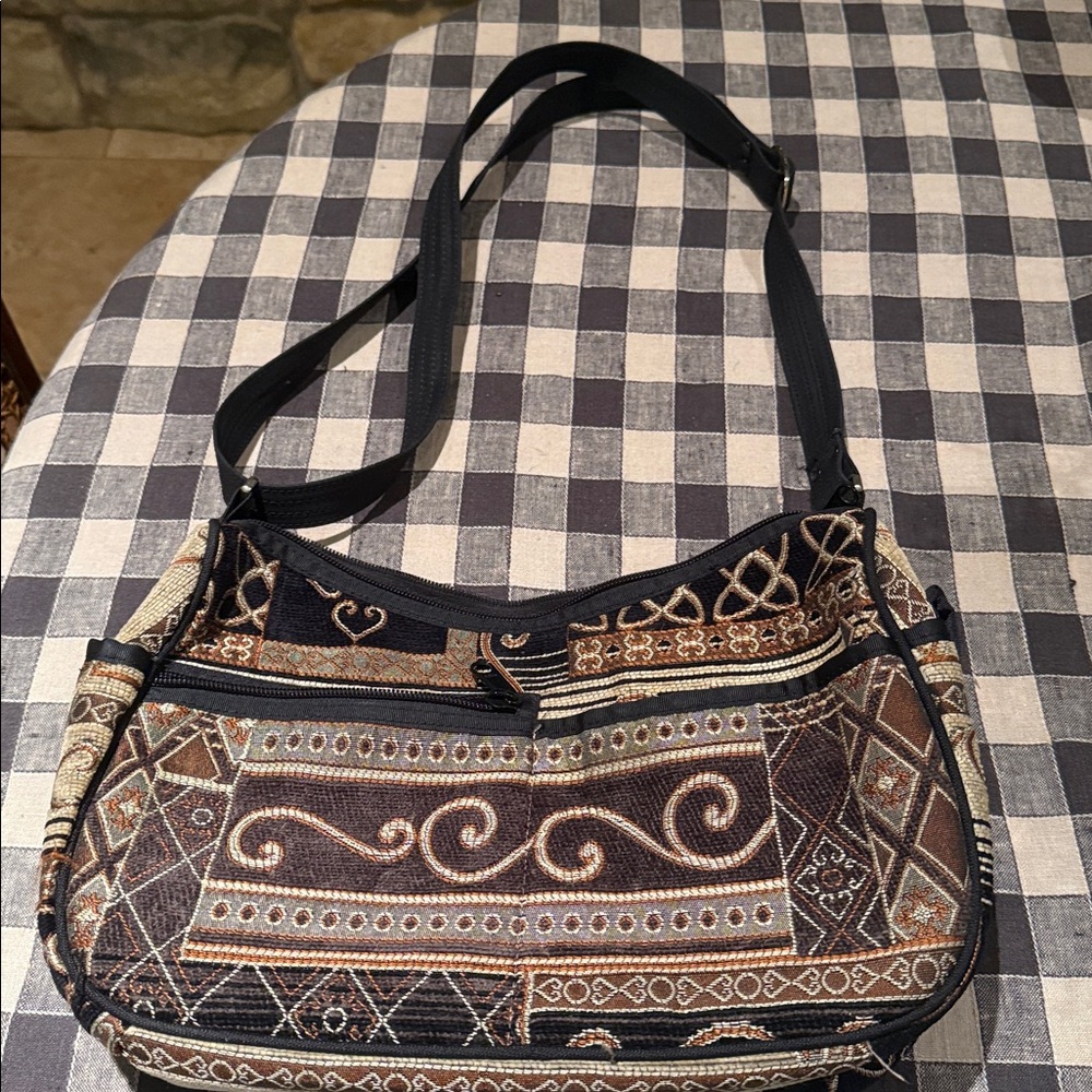 Danny K. Hampton Bag Tapestry Pattern  Floral Crossbody Purse